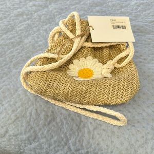 Flower Patch Woven Cream Bag